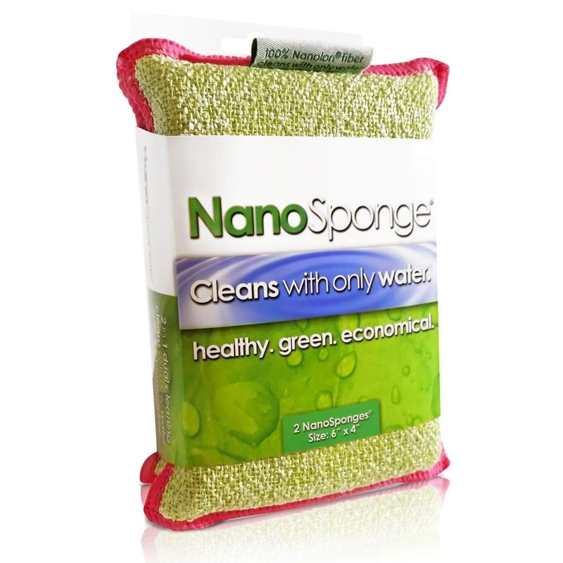 Life Miracle Nano Sponge Cleaning Sponges. Supersized Everyday Heavy Duty Household Kitchen and Dish Sponge. 2 Pack. 6 x 4 - Image 1